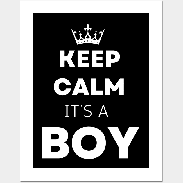 Ceep calm it's a boy Ahoy it's a boy " new mom gift" & "new dad gift" "it's a boy pregnancy" newborn, mother of boy, dad of boy gift Wall Art by Maroon55